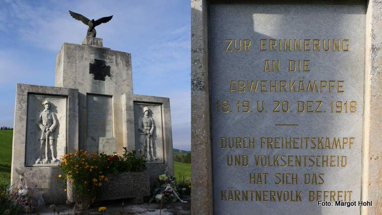 Das Denkmal an den Abwehrkampf am Griffner Berg.